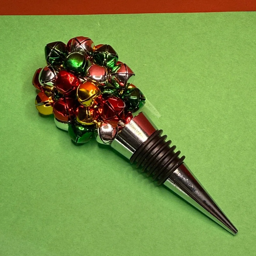 Ashley Nicole Designs Christmas Jingle Bell Bottle Stopper Holiday Wine Decor